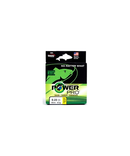 Fishing Lines & Leaders PowerPro: Braided Line PowerPro, Hi-Vis Yellow, 275m, 0.15mm, 9kg