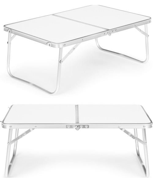 Tables ModernHOME: Turistinis stalas pikniko stalas sulankstomas baltas viršus 60x40 cm