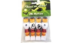 Game Table Accessories Buffalo: Keičiamas stalo futbolo žaidėjas Buffalo, raudonas / baltas, 16 mm, 4 vnt.