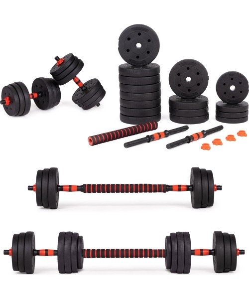 Dumbbells for Aerobics ModernHOME: Hantle regulowane 2x 20kg sztanga zestaw 40kg gryf