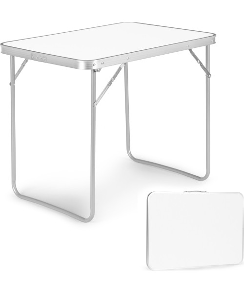 Tables ModernHOME: Turistinis stalas pikniko stalas, sulankstomas viršus 80x60 cm, baltas