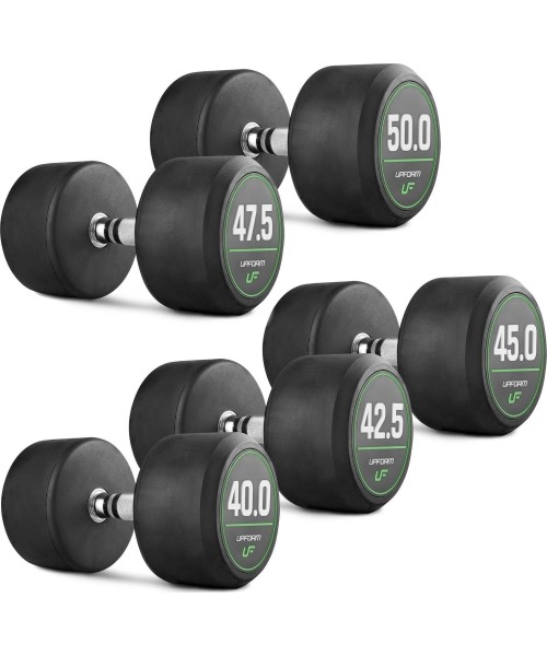 Rubber Dumbbells UpForm: Gumuotų hantelių rinkinys UpForm, 40-50 kg