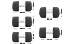 Gumuoti hanteliai UpForm: Gumuotų hantelių rinkinys UpForm, 40-50 kg