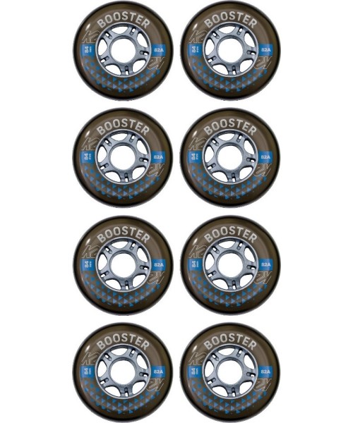 Spare Wheels for Skates K2: Atsarginiai ratukai riedučiams su guoliais K2 Booster 84 mm – 8 vnt.