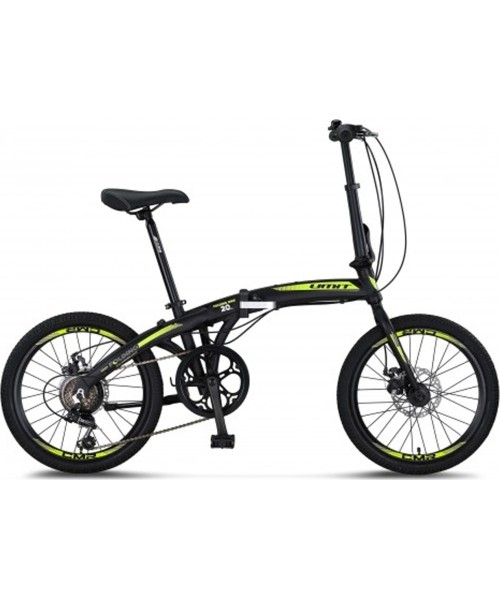 City Bikes : UMIT FOLDING 20" 6G (juoda/neoninė žalia)