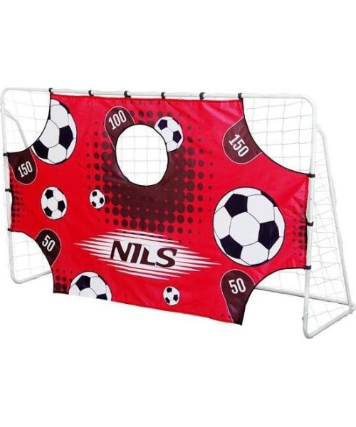 Football Goals Nils: Futbolo vartai su tinklu ir taikiniu Nils BR240P 2in1