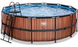 Above Ground Pools Exit: Baseinas EXIT Wood ø427x122cm su pompa su filtru - rudas