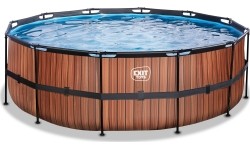 Above Ground Pools Exit: Baseinas EXIT Wood ø427x122cm su pompa su filtru - rudas