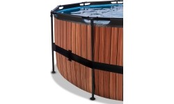 Above Ground Pools Exit: Baseinas EXIT Wood ø427x122cm su pompa su filtru - rudas