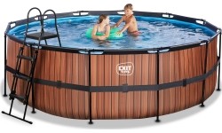 Above Ground Pools Exit: Baseinas EXIT Wood ø427x122cm su pompa su filtru - rudas