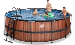 Above Ground Pools Exit: Baseinas EXIT Wood ø427x122cm su pompa su filtru - rudas