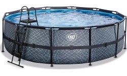 Above Ground Pools Exit: EXIT Stone pool ø488x122cm with sand filter pump - grey