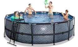 Above Ground Pools Exit: EXIT Stone pool ø488x122cm with sand filter pump - grey