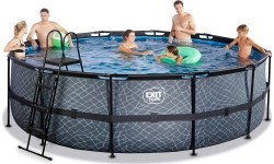 Above Ground Pools Exit: EXIT Stone pool ø488x122cm with sand filter pump - grey