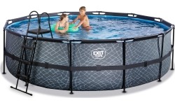 Above Ground Pools Exit: EXIT Stone pool ø488x122cm with sand filter pump - grey