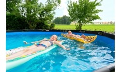 Above Ground Pools Exit: EXIT Stone pool ø488x122cm with sand filter pump - grey