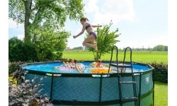 Above Ground Pools Exit: EXIT Stone pool ø488x122cm with sand filter pump - grey