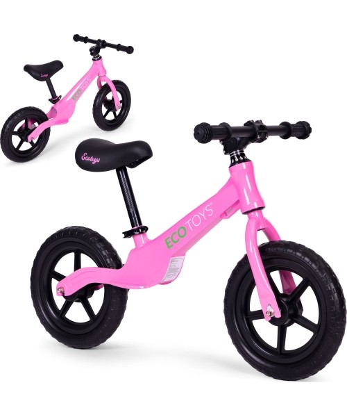 Children's Scooters Eco Toys: Vaikiškas krosinis dviratis EVA ratai ECOTOYS rožinės spalvos