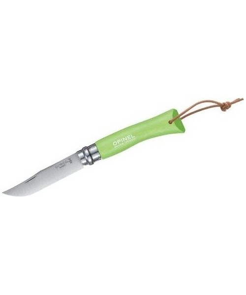 Medžiokliniai ir išgyvenimo peiliai Opinel: Kišeninis peilis Opinel Trekking Nr.7, nerūdijančio plieno ašmenimis, žalia rankena