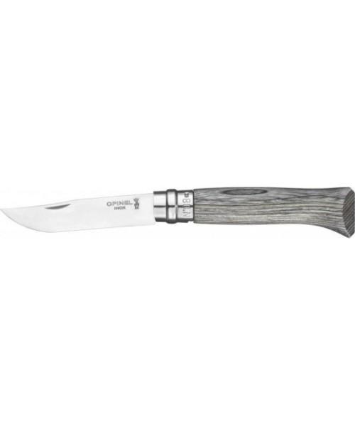 Hunting and Survival Knives Opinel: Peilis Opinel Nr.8 Laminated Grey, nerūdijančio plieno ašmenimis, pilka beržo rankena