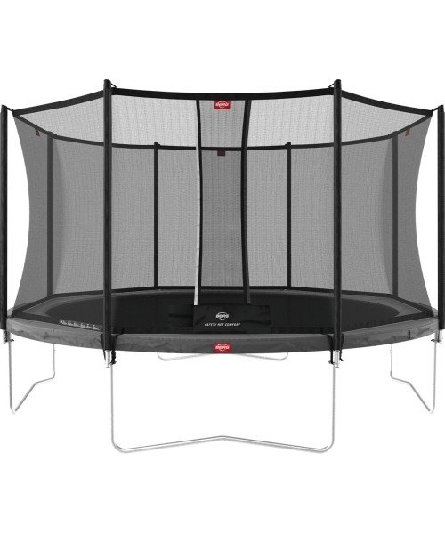 On-ground trampolines BERG: Batutas BERG Favorit - 380 cm, pilkas, su saugos tinklu Comfort
