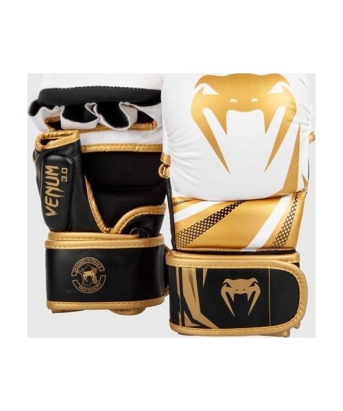 MMA pirštinės Venum: Sparingo pirštinės Venum Challenger 3.0 - White/Black/Gold