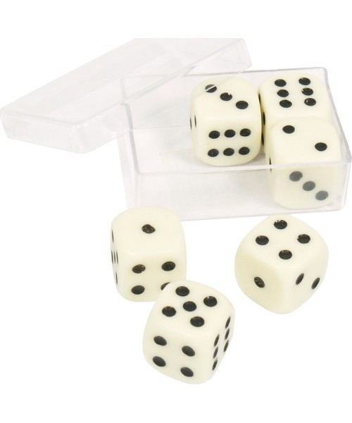 Kortos, pokeris ir kauliukai Buffalo: Kauliukai dėžutėje Buffalo, 16 mm, 6 vnt.