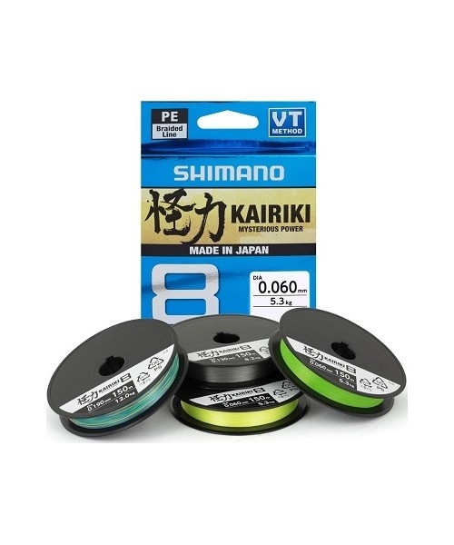 Valai Shimano: Valas Shimano Kairiki 8 Mantis Green, 150m, 0.20mm, 17.1kg