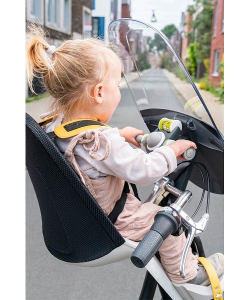Gloves & Helmets & Accessories : Vaikiškas vairas priekinei dviračio kėdutei QIBBEL, su žaislu, pilkas