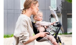Gloves & Helmets & Accessories : Vaikiškas vairas priekinei dviračio kėdutei QIBBEL, su žaislu, pilkas