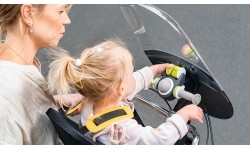 Gloves & Helmets & Accessories : Vaikiškas vairas priekinei dviračio kėdutei QIBBEL, su žaislu, pilkas