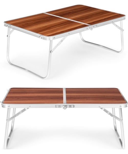 Stalai ModernHOME: Turistinis stalas pikniko stalas sulankstomas rudas viršus 60x40 cm