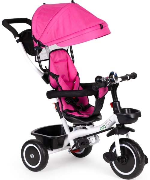 Vaikiški paspirtukai Eco Toys: Triratukas su pasukama sėdyne Eco Toys, rožinis