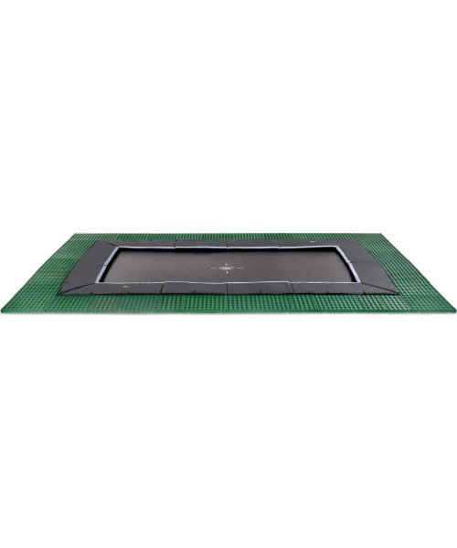 Įleidžiami batutai Exit: EXIT Dynamic ground level trampoline 305x519cm with Freezone safety tiles - black