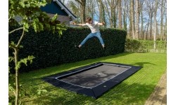 Įleidžiami batutai Exit: EXIT Dynamic ground level trampoline 275x458cm with Freezone safety tiles - black