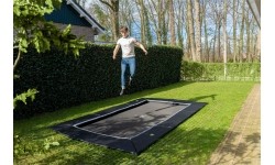 Įleidžiami batutai Exit: EXIT Dynamic ground level trampoline 275x458cm with Freezone safety tiles - black