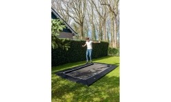 Įleidžiami batutai Exit: EXIT Dynamic ground level trampoline 275x458cm with Freezone safety tiles - black