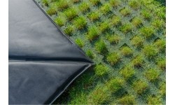 Įleidžiami batutai Exit: EXIT Dynamic ground level trampoline 275x458cm with Freezone safety tiles - black