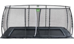 Įleidžiami batutai Exit: EXIT Dynamic ground level trampoline 305x519cm with safety net - black