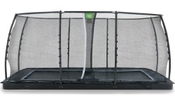 Įleidžiami batutai Exit: EXIT Dynamic ground level trampoline 305x519cm with safety net - black