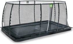 Įleidžiami batutai Exit: EXIT Dynamic ground level trampoline 305x519cm with safety net - black