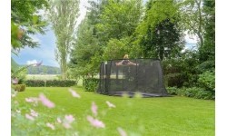 Įleidžiami batutai Exit: EXIT Dynamic ground level trampoline 305x519cm with safety net - black