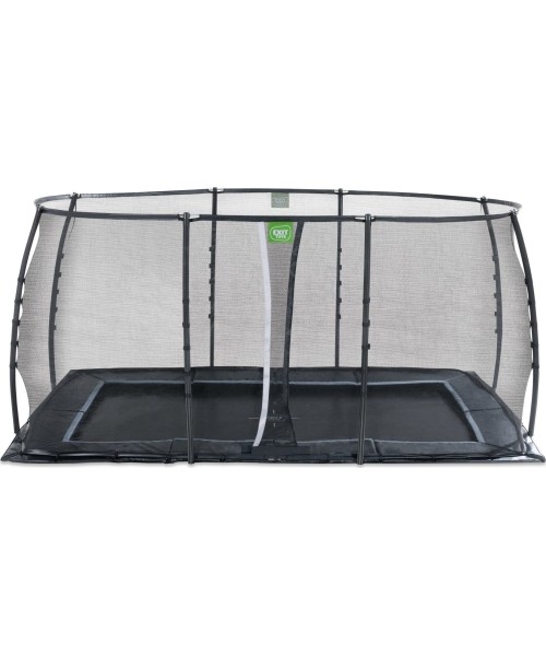 Įleidžiami batutai Exit: EXIT Dynamic ground level trampoline 244x427cm with safety net - black