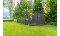 In-ground trampolines Exit: EXIT Dynamic ground level trampoline 275x458cm with safety net - black