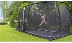 In-ground trampolines Exit: EXIT Dynamic ground level trampoline 275x458cm with safety net - black