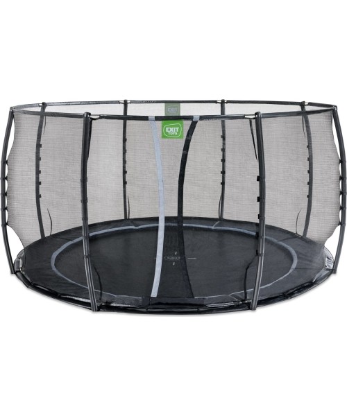 Įleidžiami batutai Exit: EXIT Dynamic ground level trampoline ø427cm with safety net - black