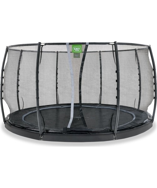 In-ground trampolines Exit: EXIT Dynamic ground level trampoline ø427cm with safety net - black