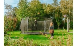 In-ground trampolines Exit: EXIT Dynamic ground level trampoline ø427cm with safety net - black
