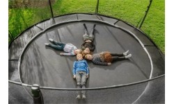 In-ground trampolines Exit: EXIT Dynamic ground level trampoline ø427cm with safety net - black