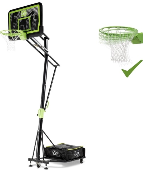 Basketball Hoops Exit: Mobilus krepšinio stovas su spyruokliuojančiu lanku Exit Galaxy Black 112x73cm